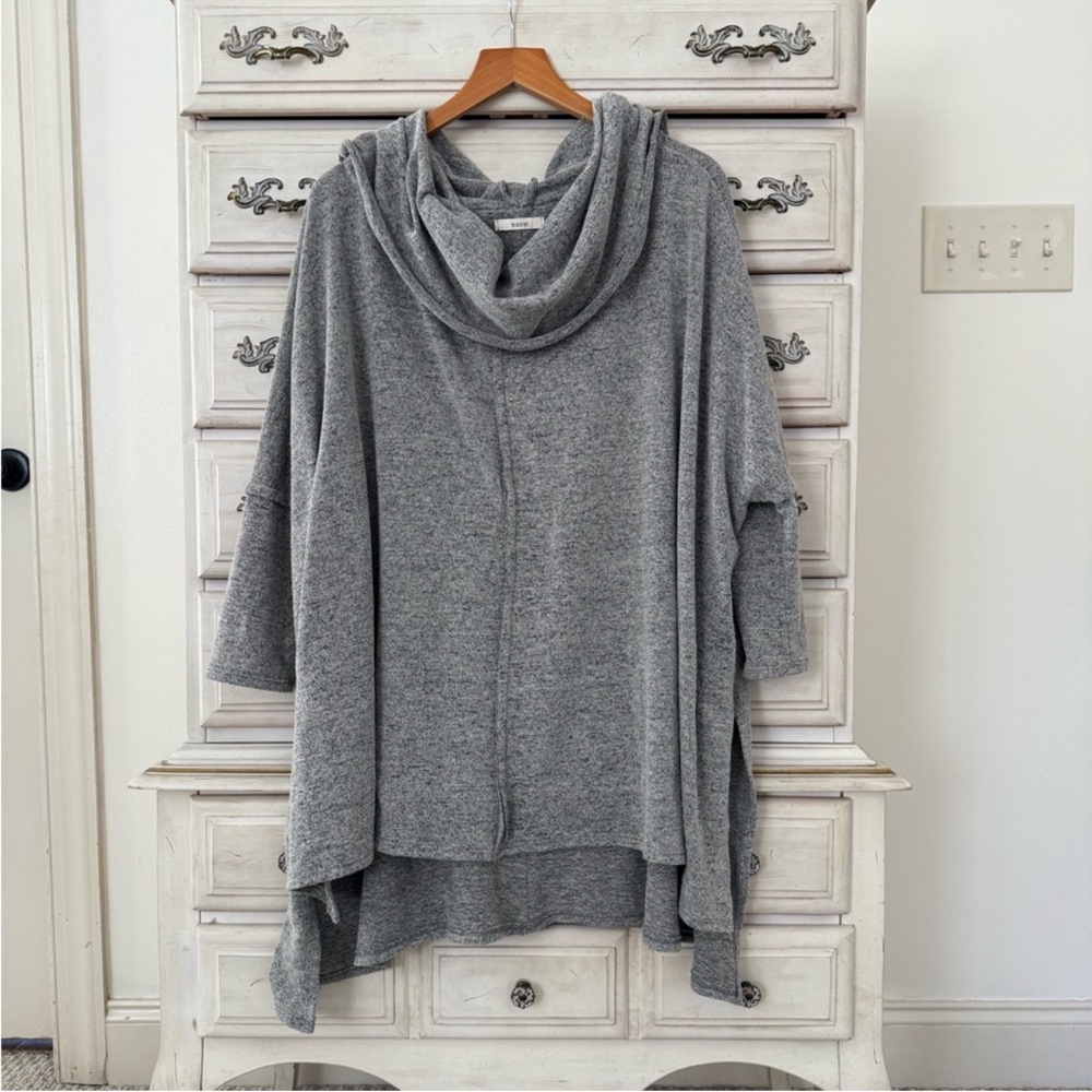 Sage Knit Cowl Neck Sweater Top